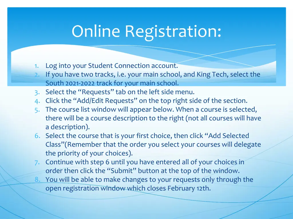 online registration