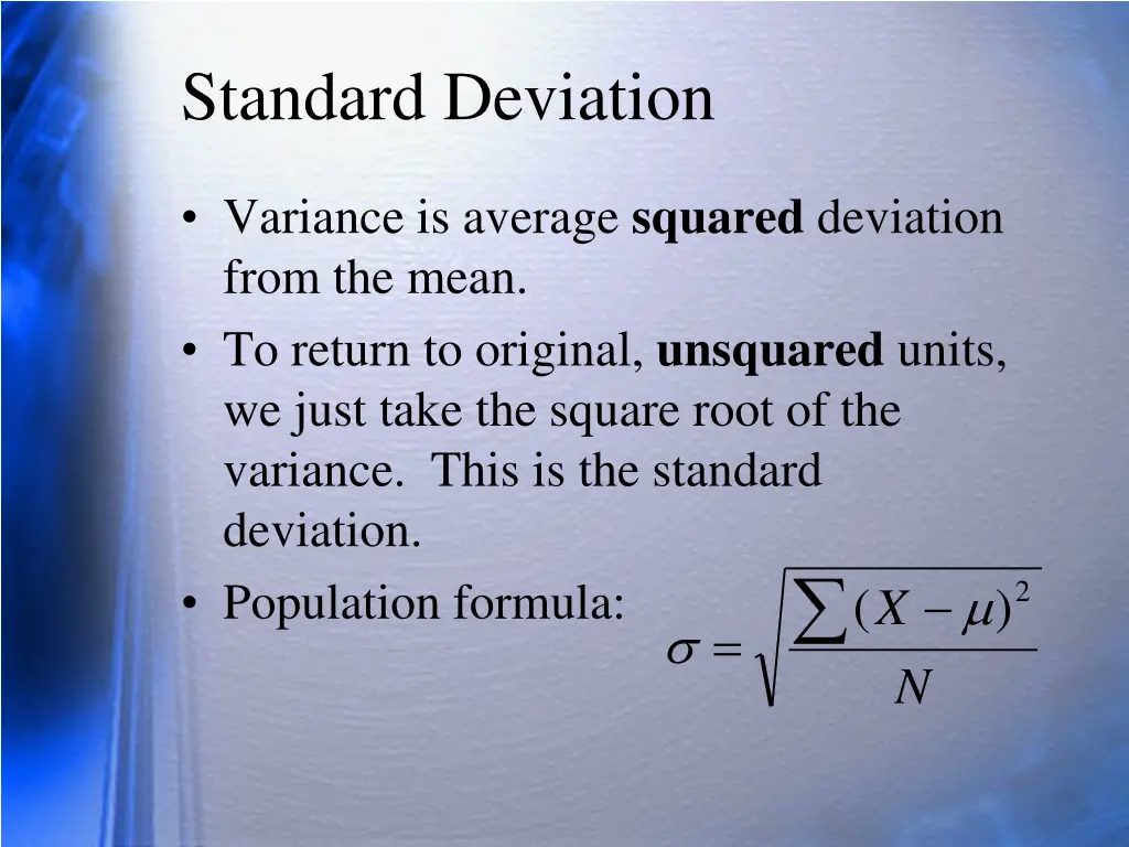 standard deviation