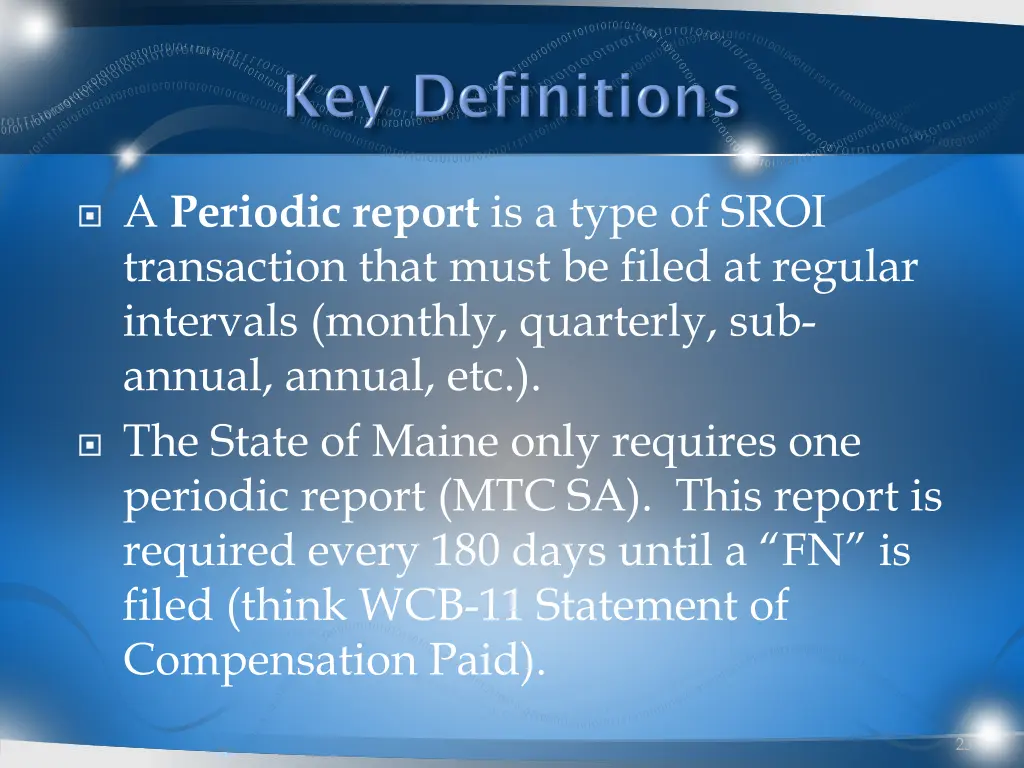 a periodic report is a type of sroi transaction