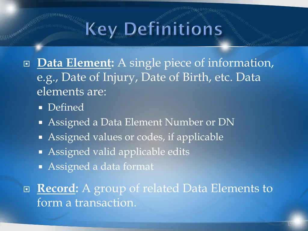 data element a single piece of information