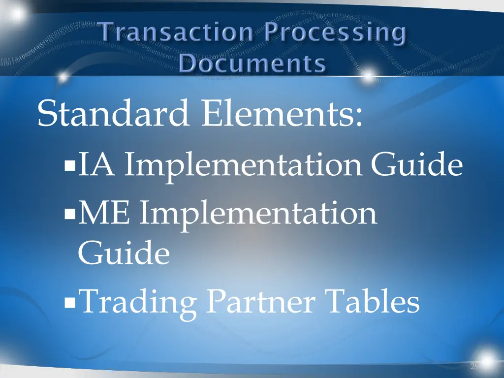 standard elements ia implementation guide