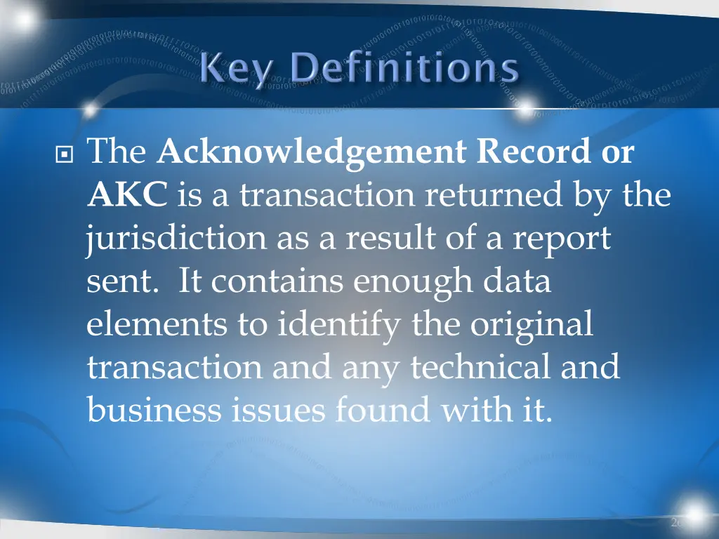 the acknowledgement record