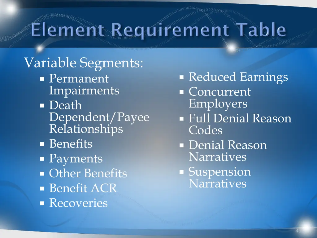 variable segments permanent impairments death