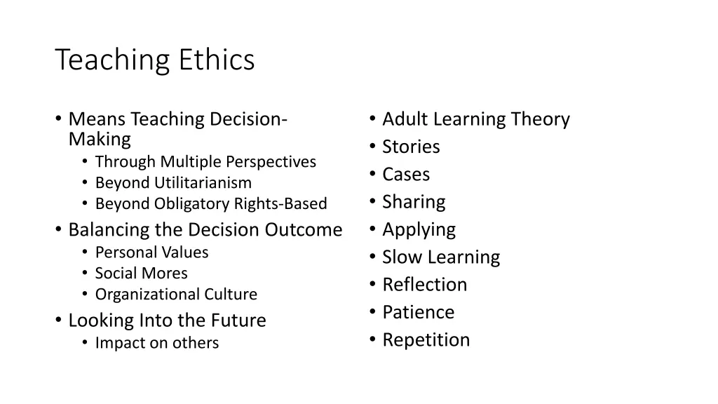 teaching ethics