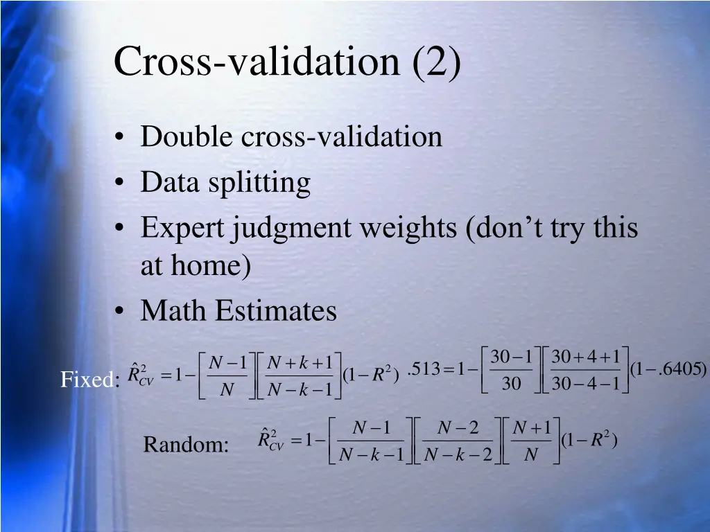 cross validation 2