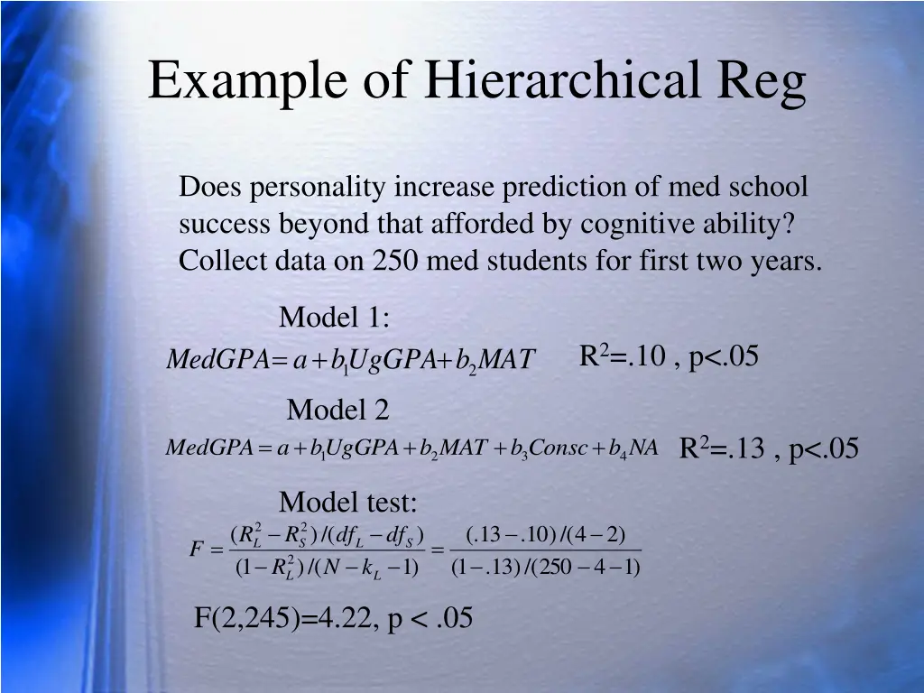 example of hierarchical reg