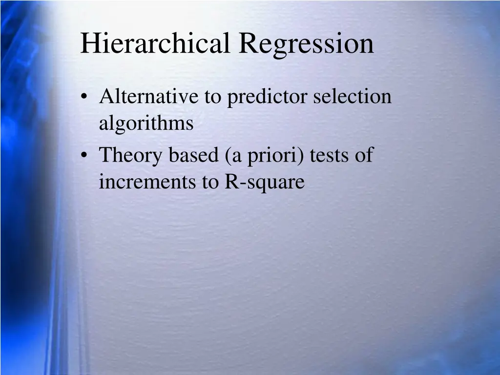 hierarchical regression