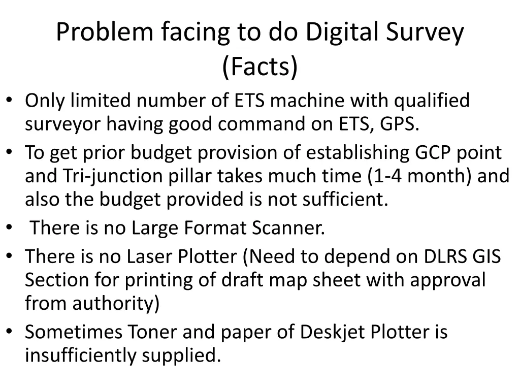 problem facing to do digital survey facts 1