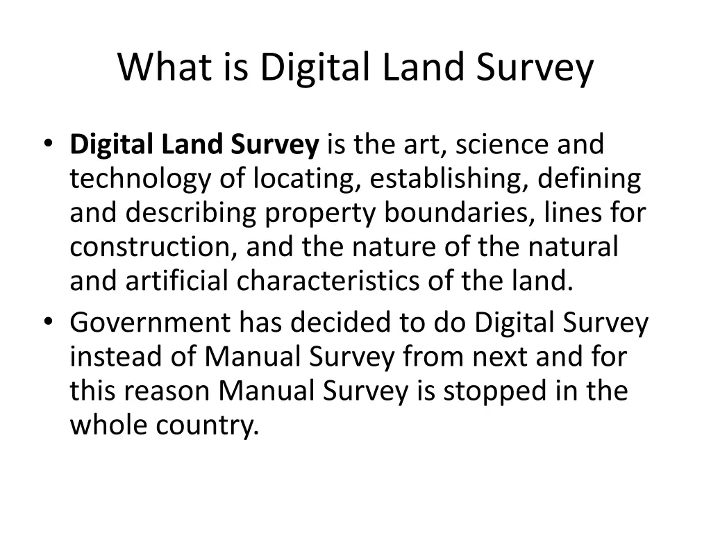 what is digital land survey