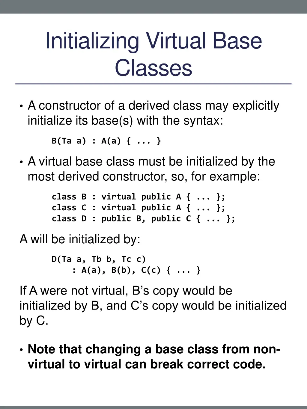 initializing virtual base classes