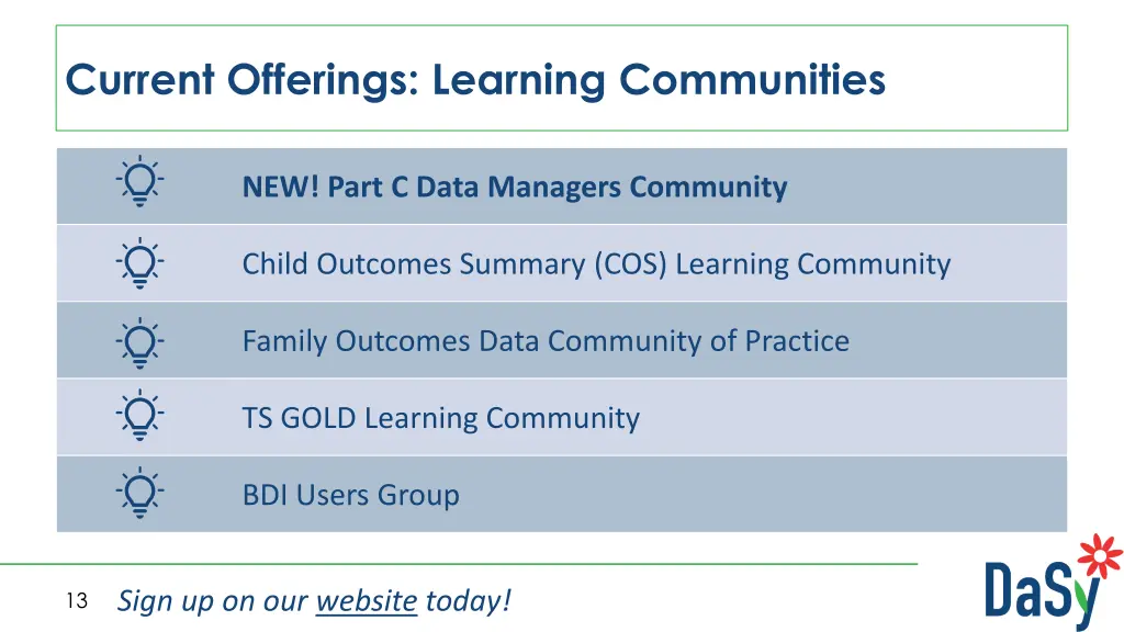 current offerings learning communities