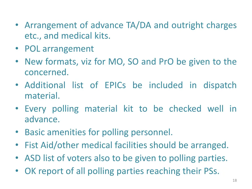 arrangement of advance ta da and outright charges