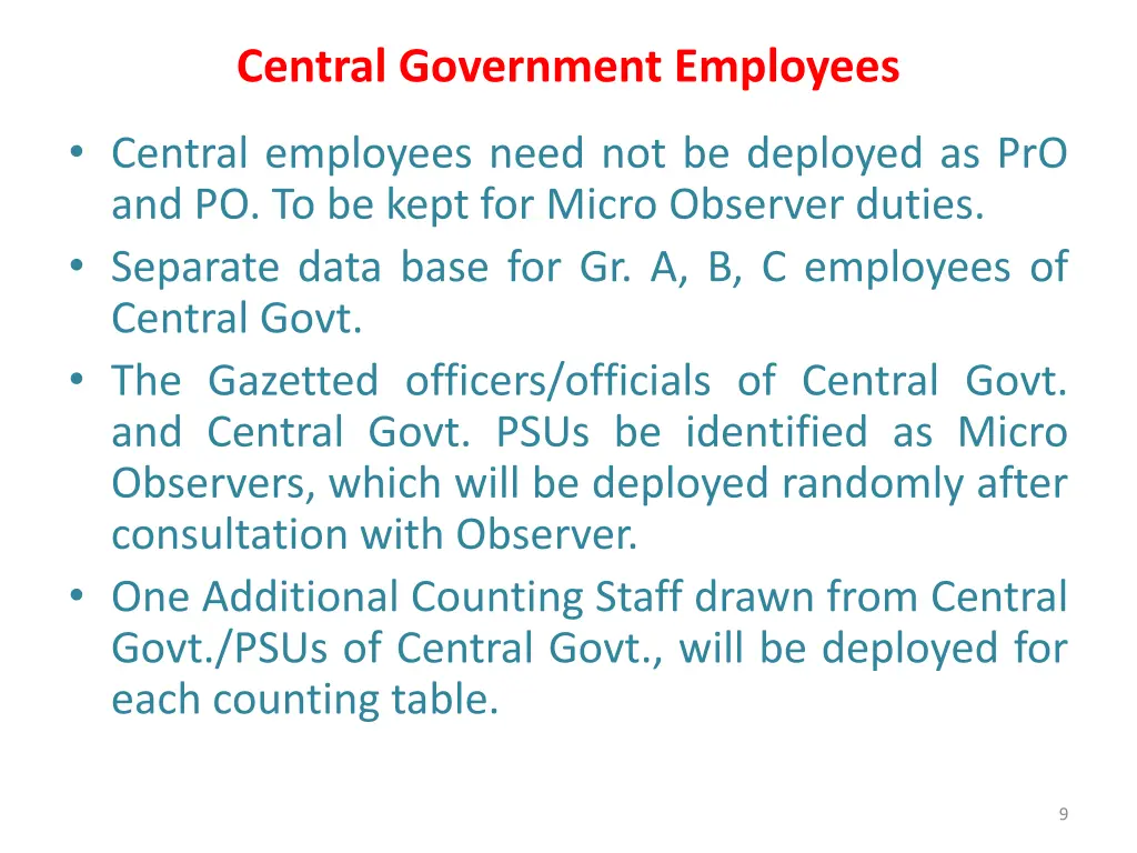 central government employees