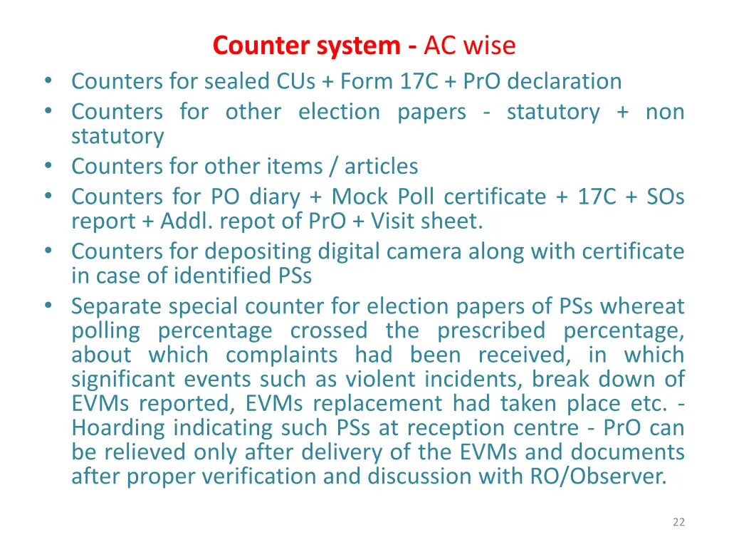 counter system ac wise