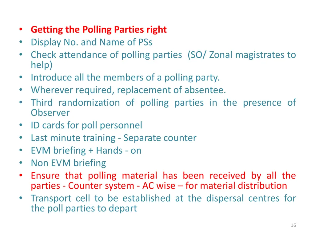 getting the polling parties right display