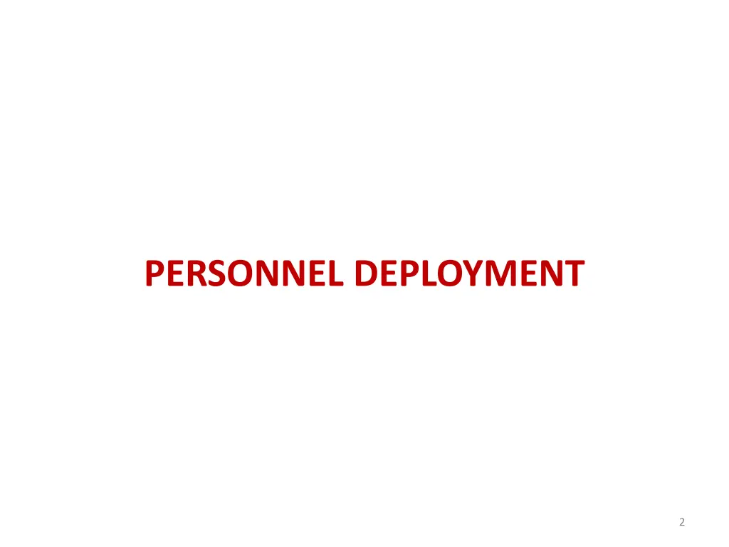 personnel deployment