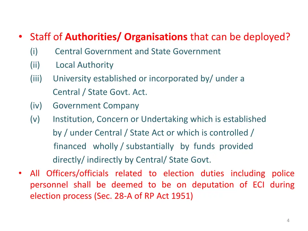 staff of authorities organisations that