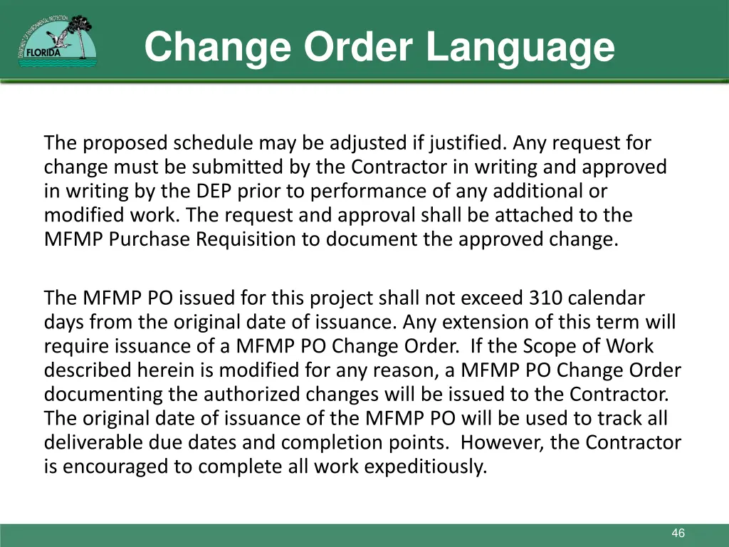 change order language