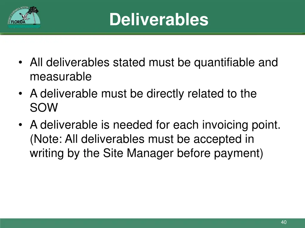 deliverables