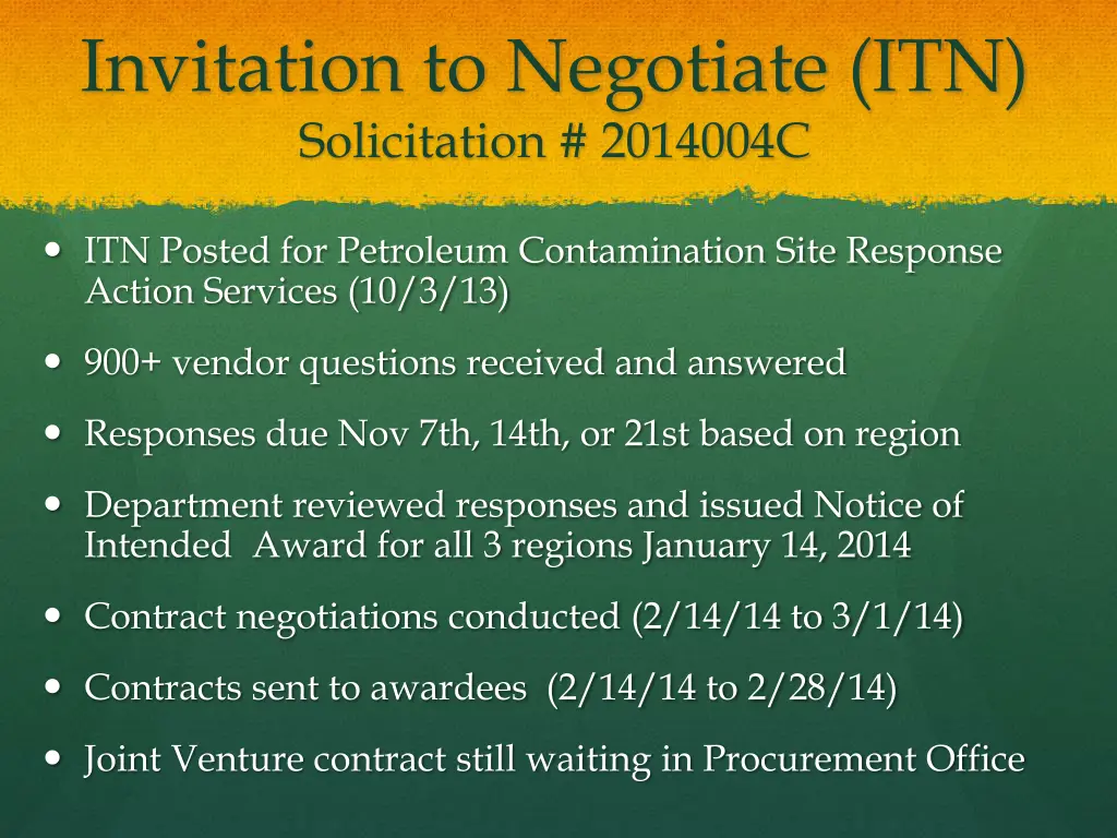 invitation to negotiate itn solicitation 2014004c