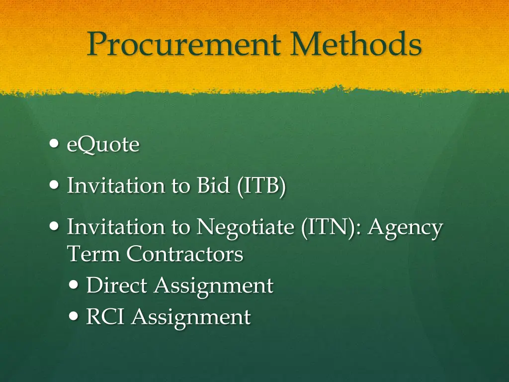 procurement methods