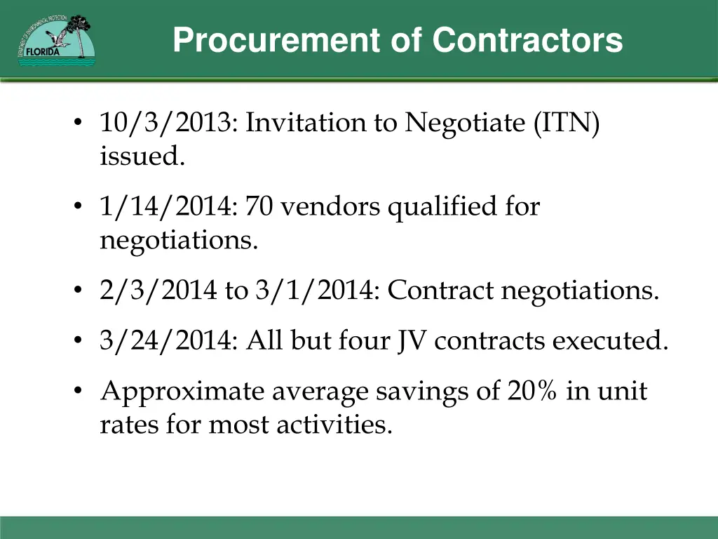 procurement of contractors