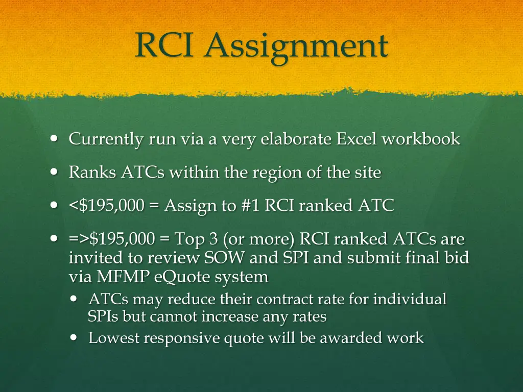 rci assignment