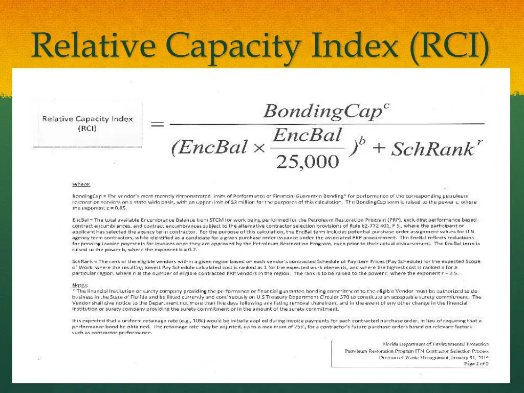 relative capacity index rci