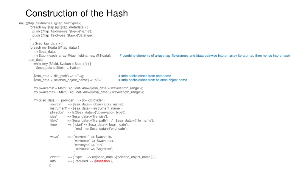 construction of the hash