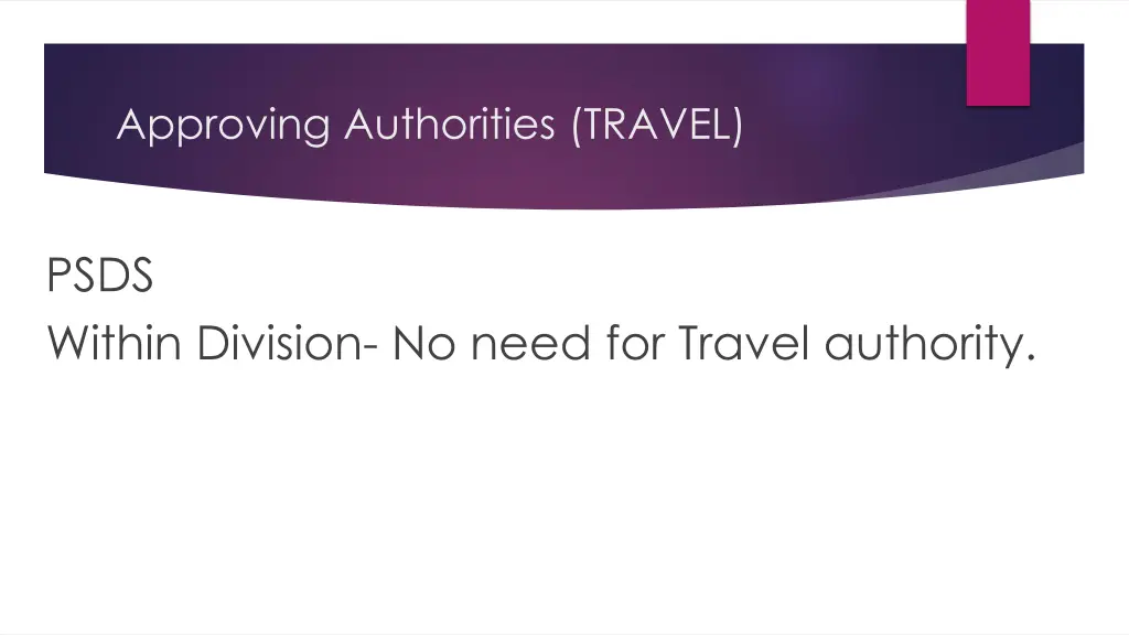 approving authorities travel