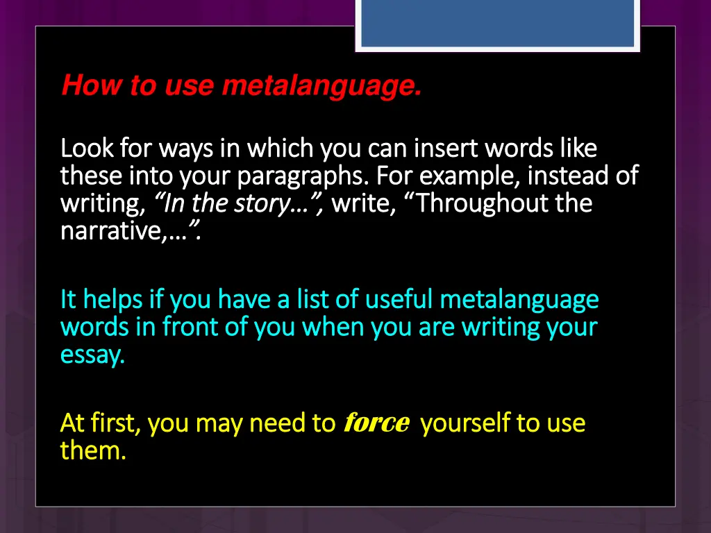 how to use metalanguage