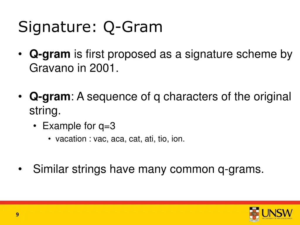 signature q gram