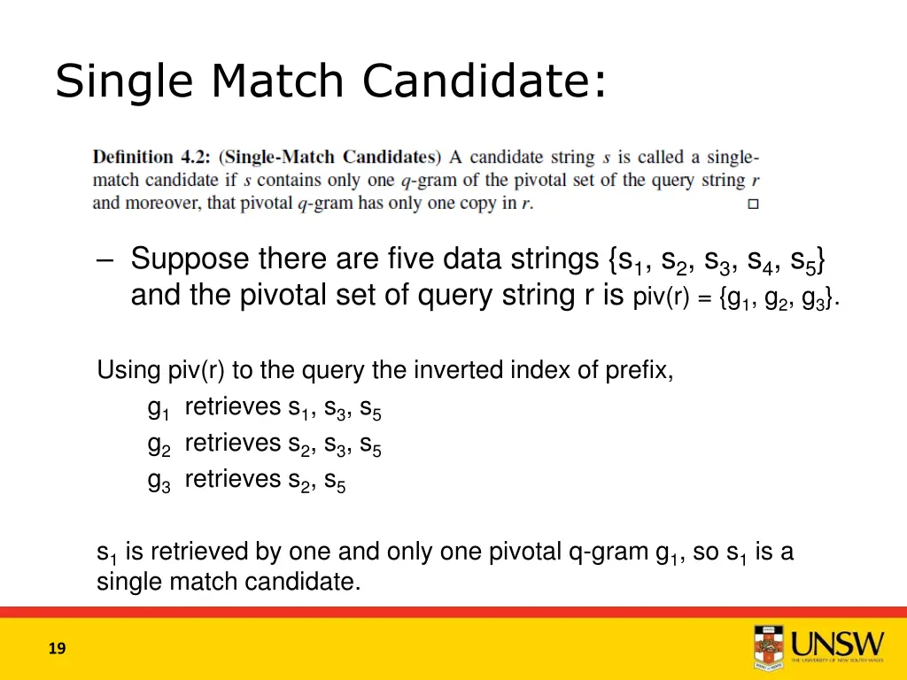 single match candidate