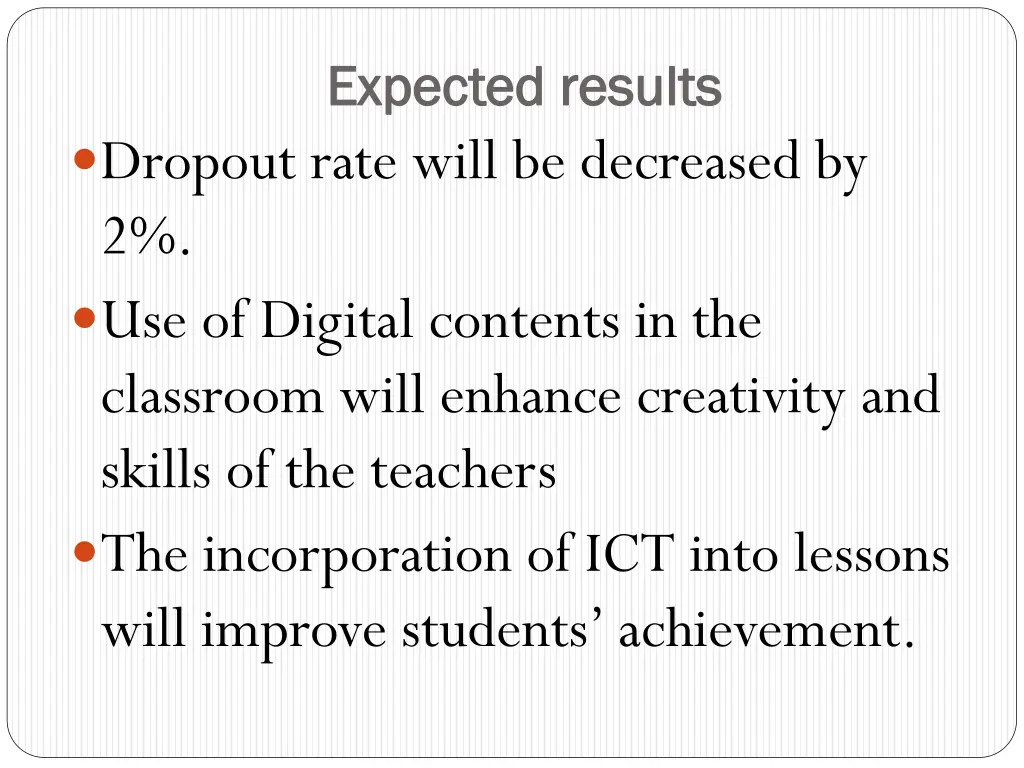 expected results expected results