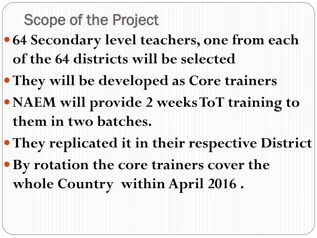 scope of the project scope of the project