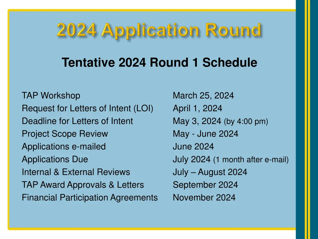 tentative 2024 round 1 schedule