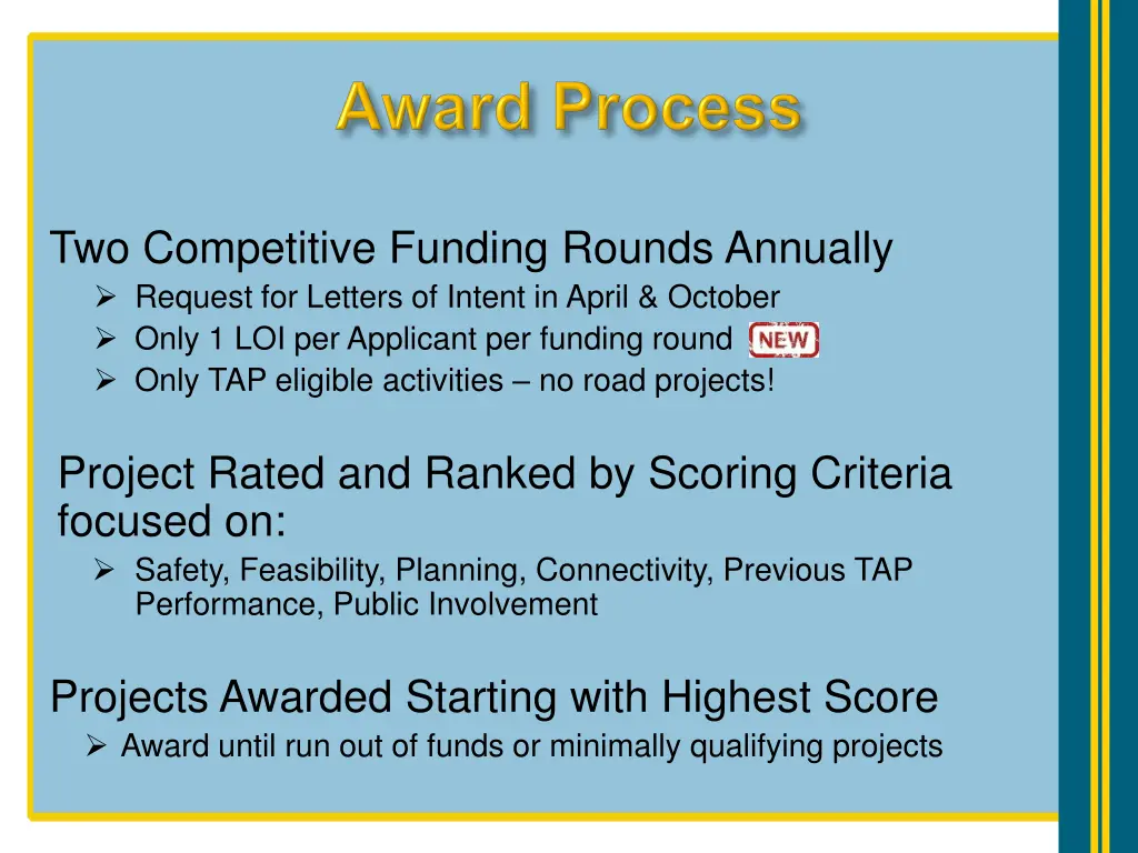 two competitive funding rounds annually request