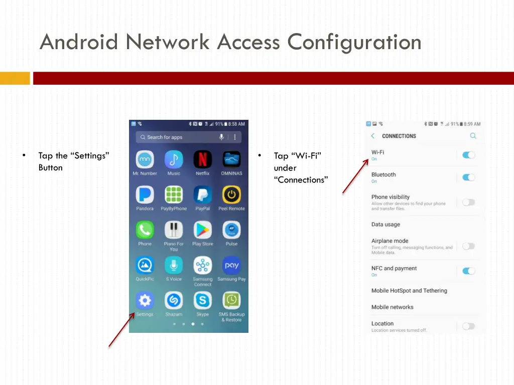 android network access configuration