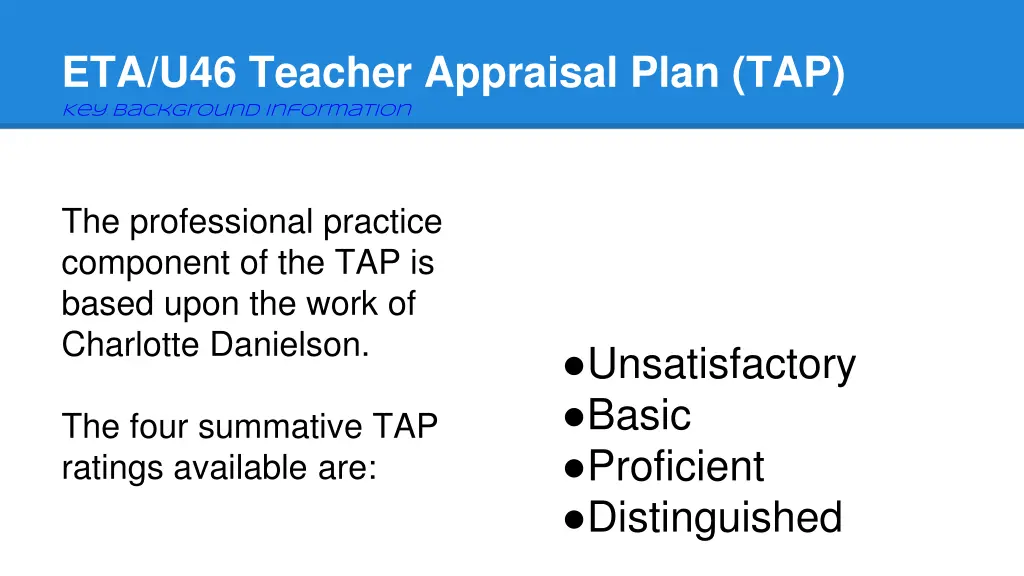 eta u46 teacher appraisal plan tap key background 1