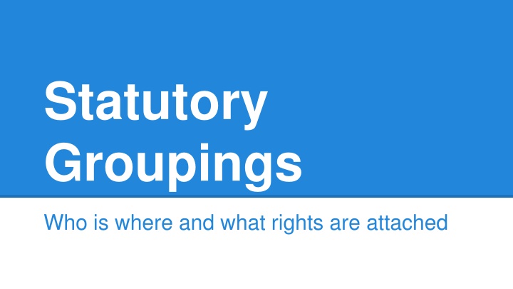 statutory groupings