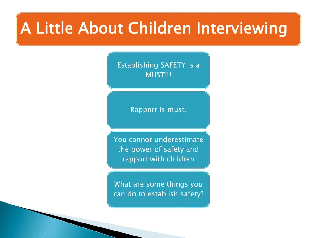 a little about children interviewing