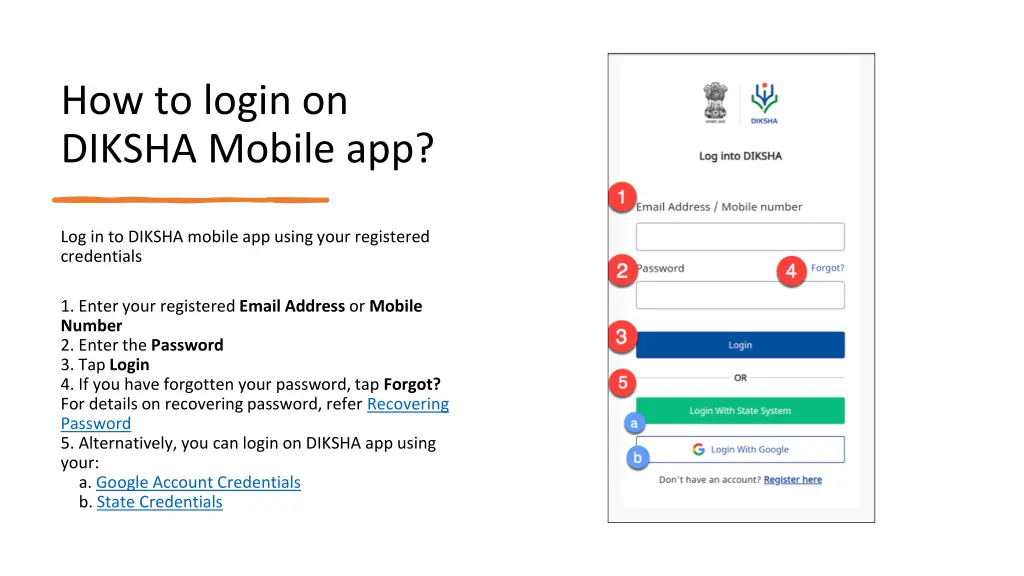 how to login on diksha mobile app