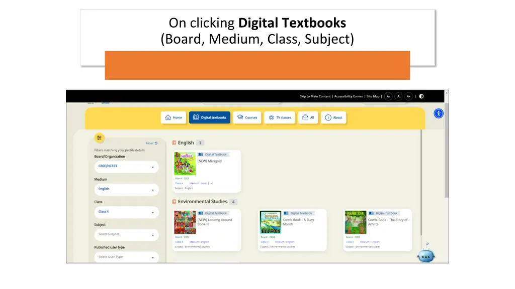 on clicking digital textbooks board medium class