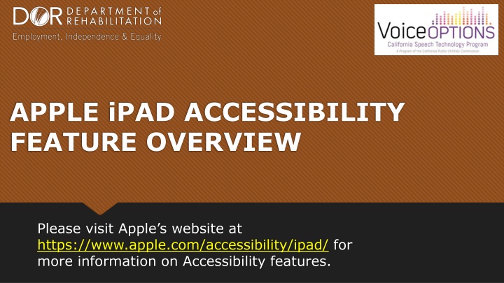 apple ipad accessibility feature overview