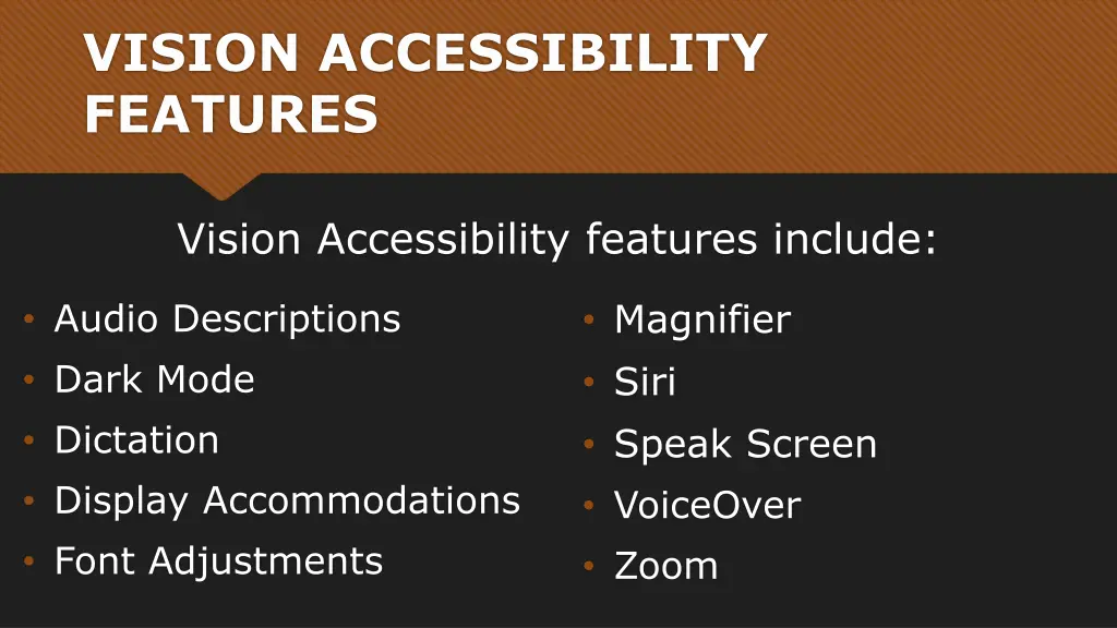 vision accessibility features