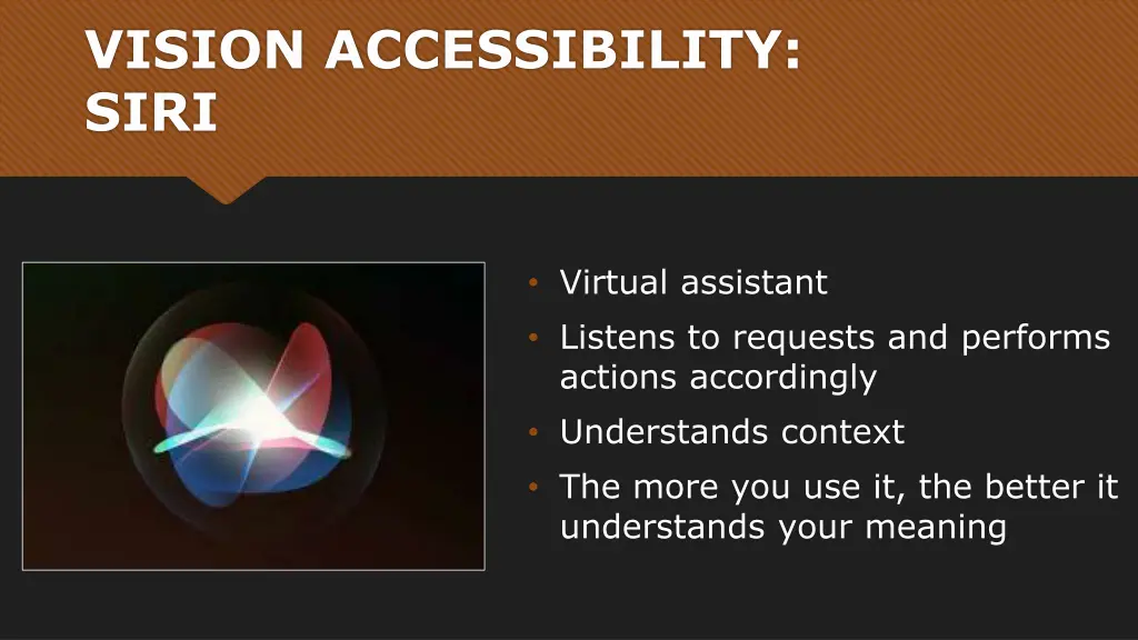 vision accessibility siri