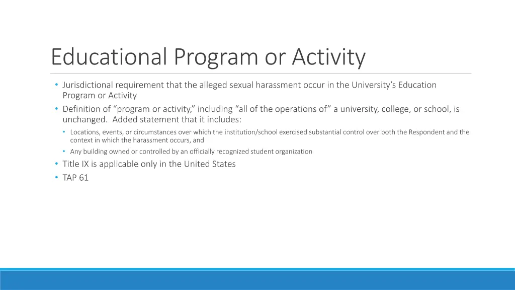 educational program or activity