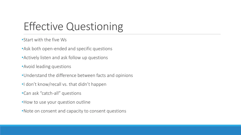 effective questioning