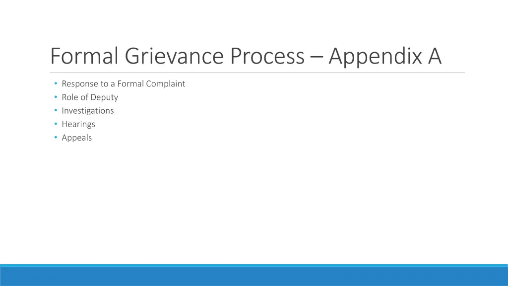 formal grievance process appendix a