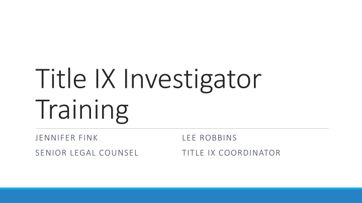 title ix investigator training